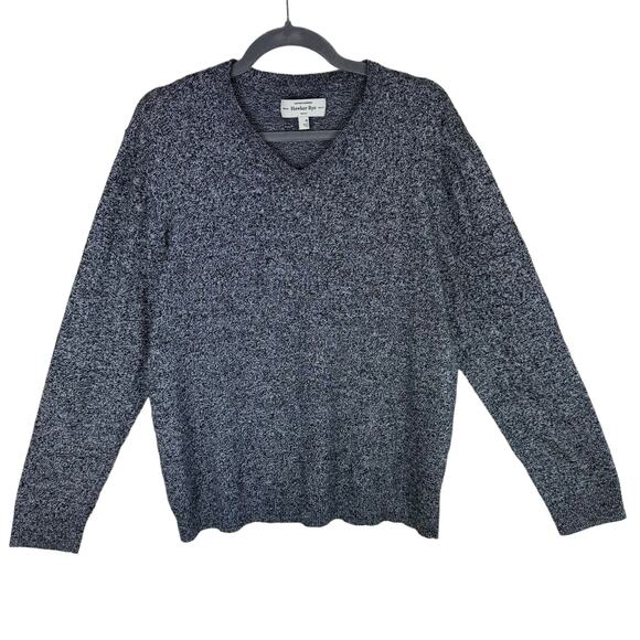 Hawker Rye Stitch Fir Heather Gray Cotton Cashmere V-Neck Pullover Sweater Sz XL - Picture 1 of 6